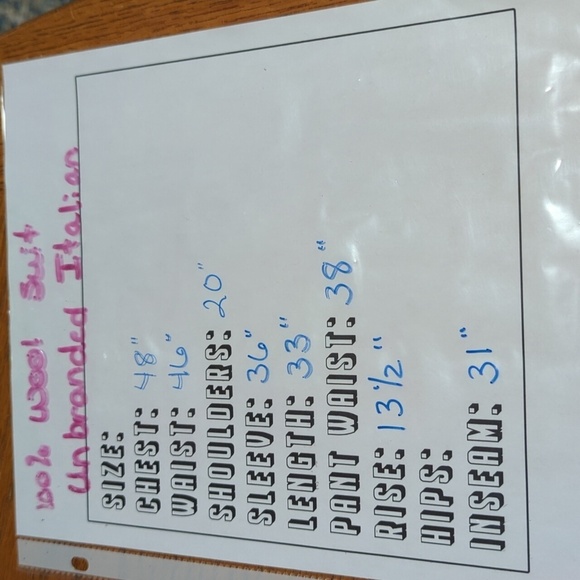 Goly LTD Custom Men's Tailored Light Grey 100% Italian Wool Suit w/Dual Vent 48R - Picture 13 of 14